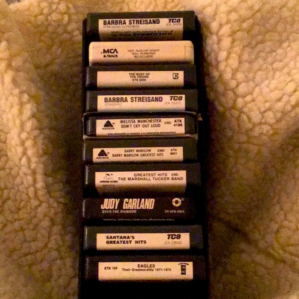 Bundle of 8 track cassettes